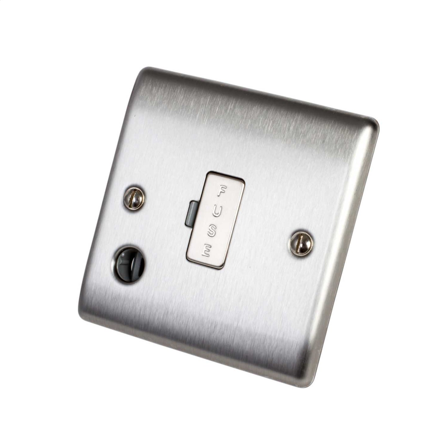 BG 13A Unswitched Fused Spur with Flex Outlet Brushed Steel