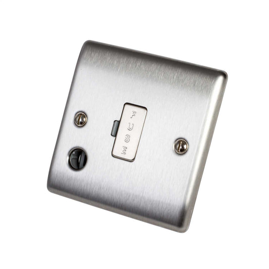 BG 13A Unswitched Fused Spur with Flex Outlet Brushed Steel