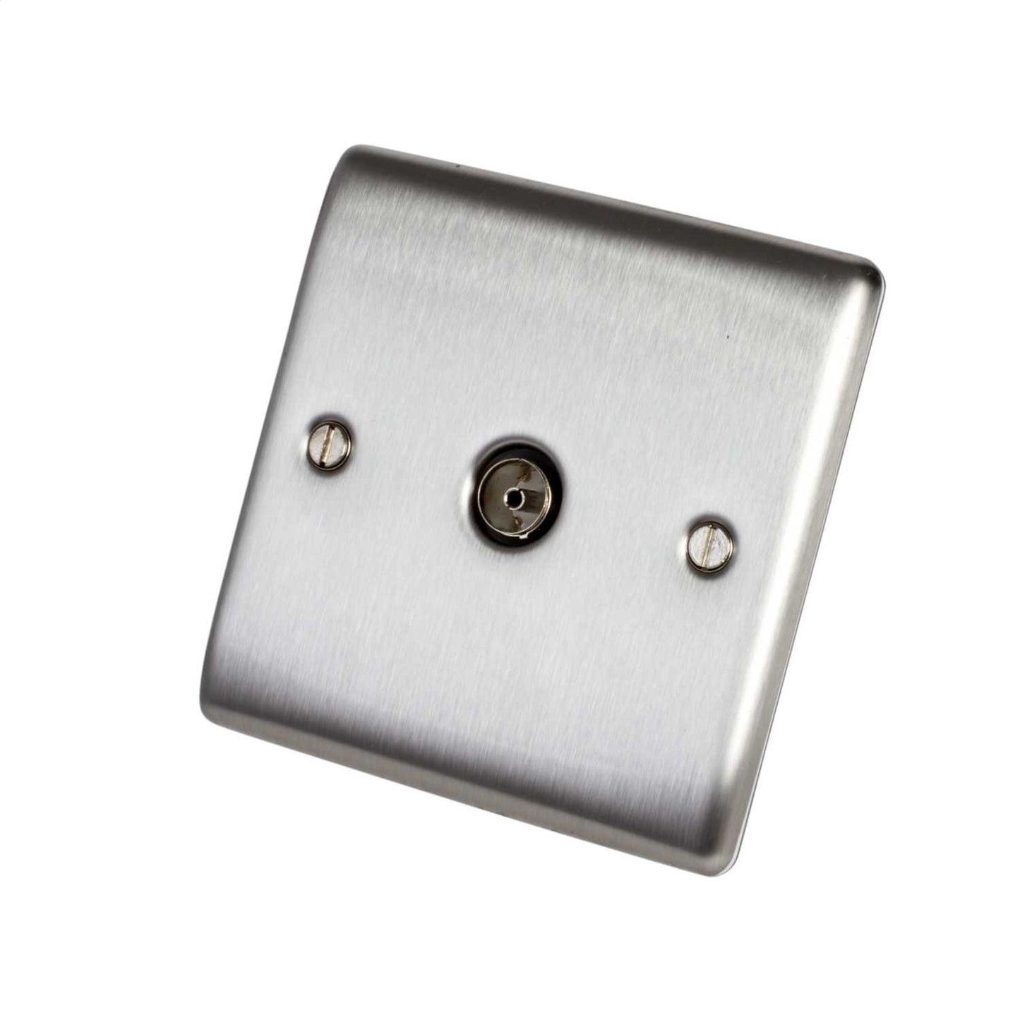 BG 1 Gang Coaxial Socket Brushed Steel