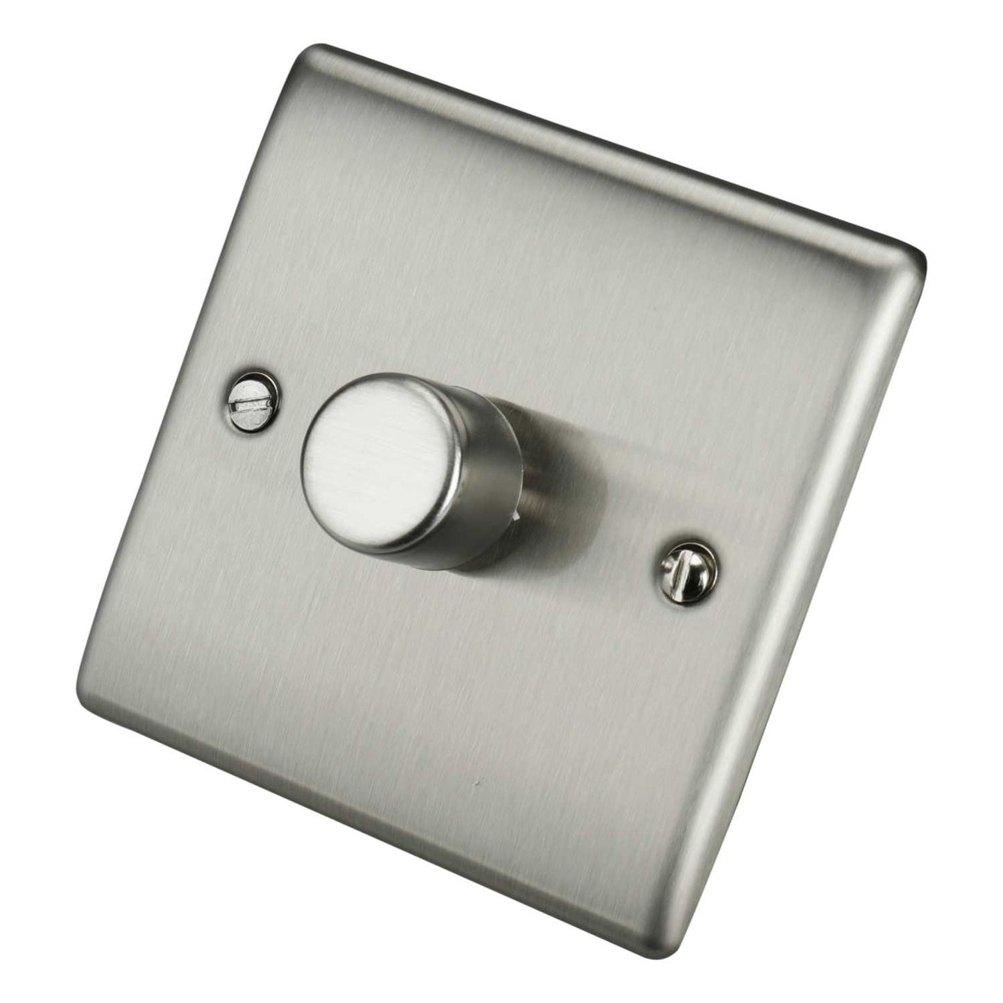 BG 200W 1 Gang 2 Way Intelligent Dimmer Switch Brushed Steel