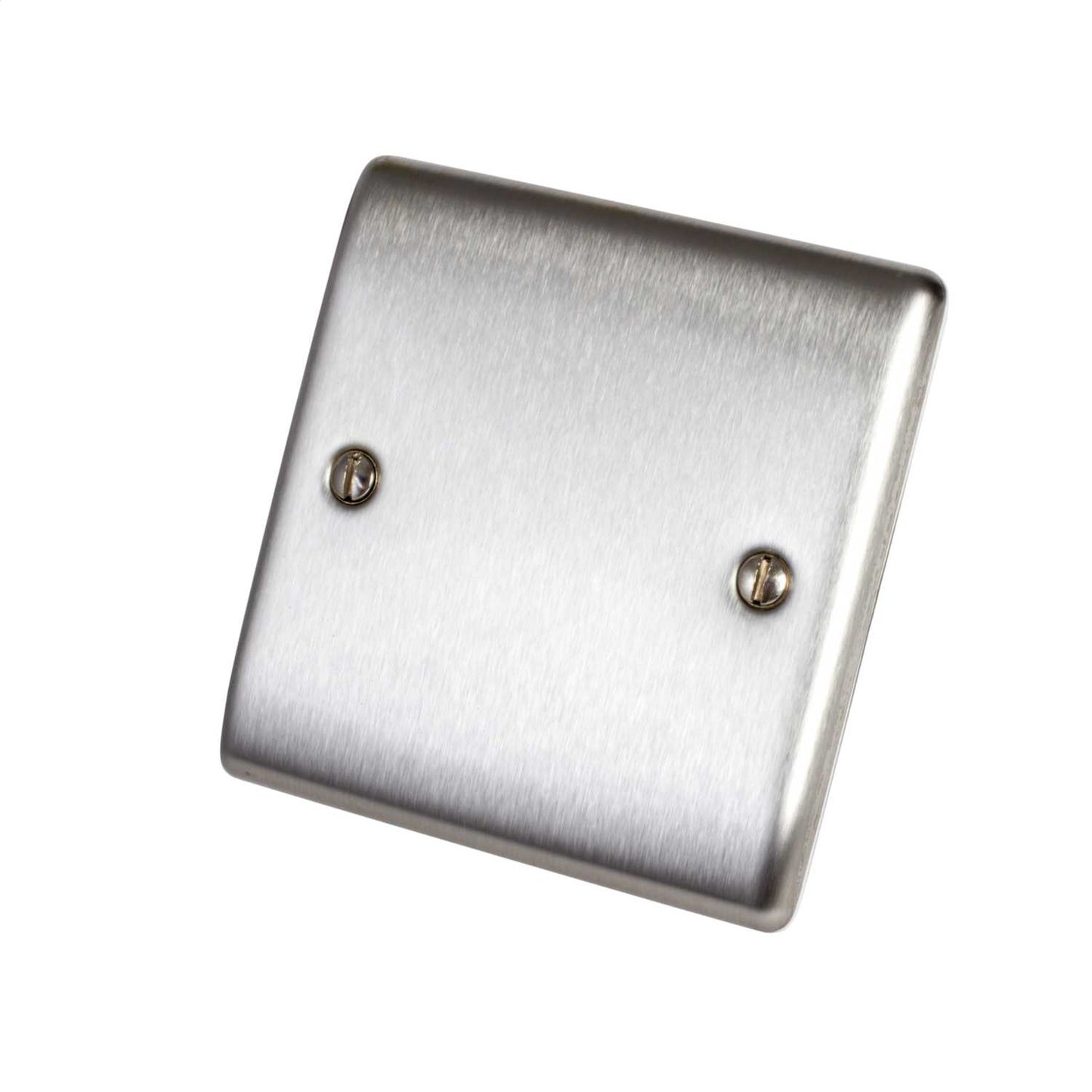 BG 1 Gang Blank Plate Brushed Steel