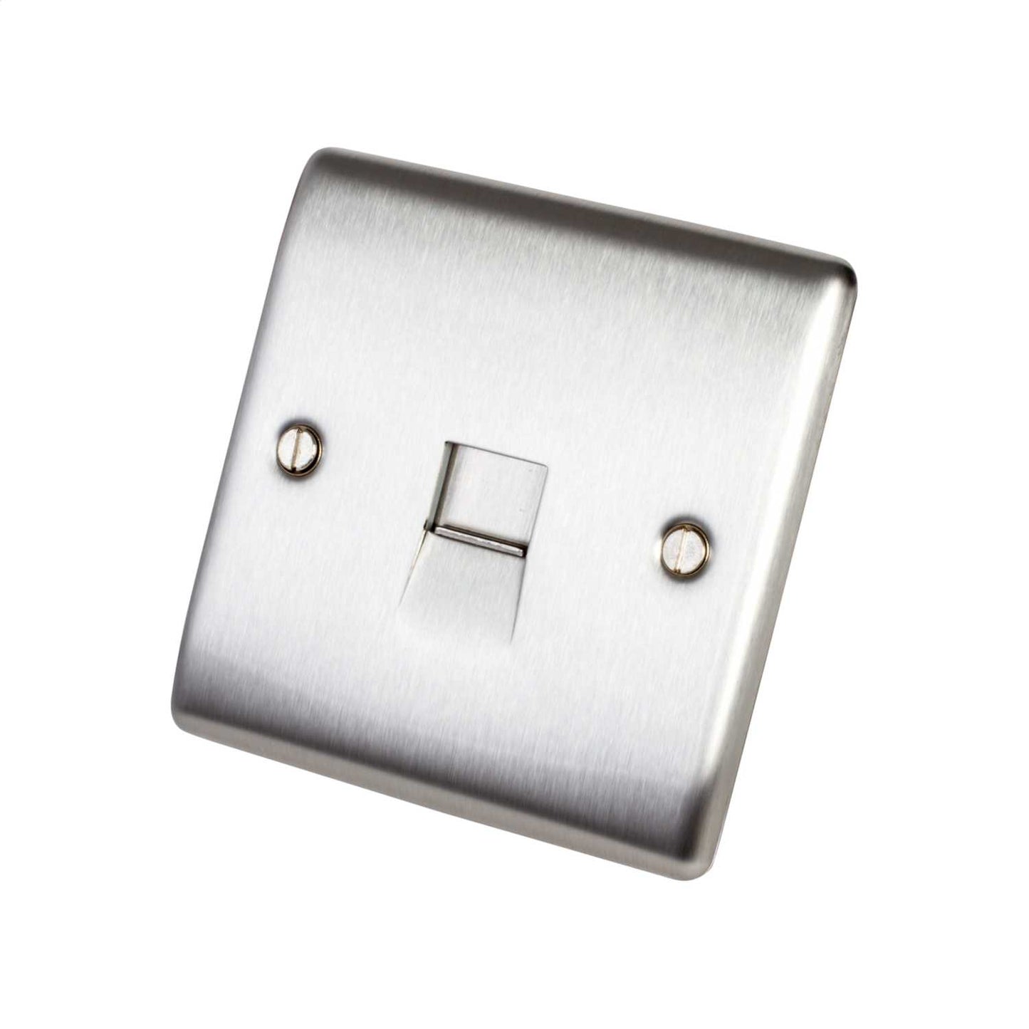 BG 1 Gang Secondary Telephone Socket Brushed Steel
