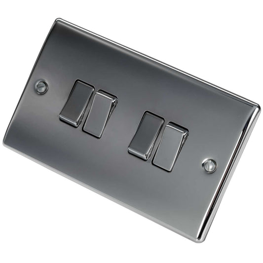 BG 10A 4 Gang 2 Way Light Switch Polished Chrome