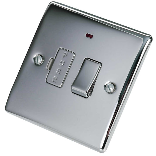 BG 13A Switched Fused Spur with Neon Polished Chrome