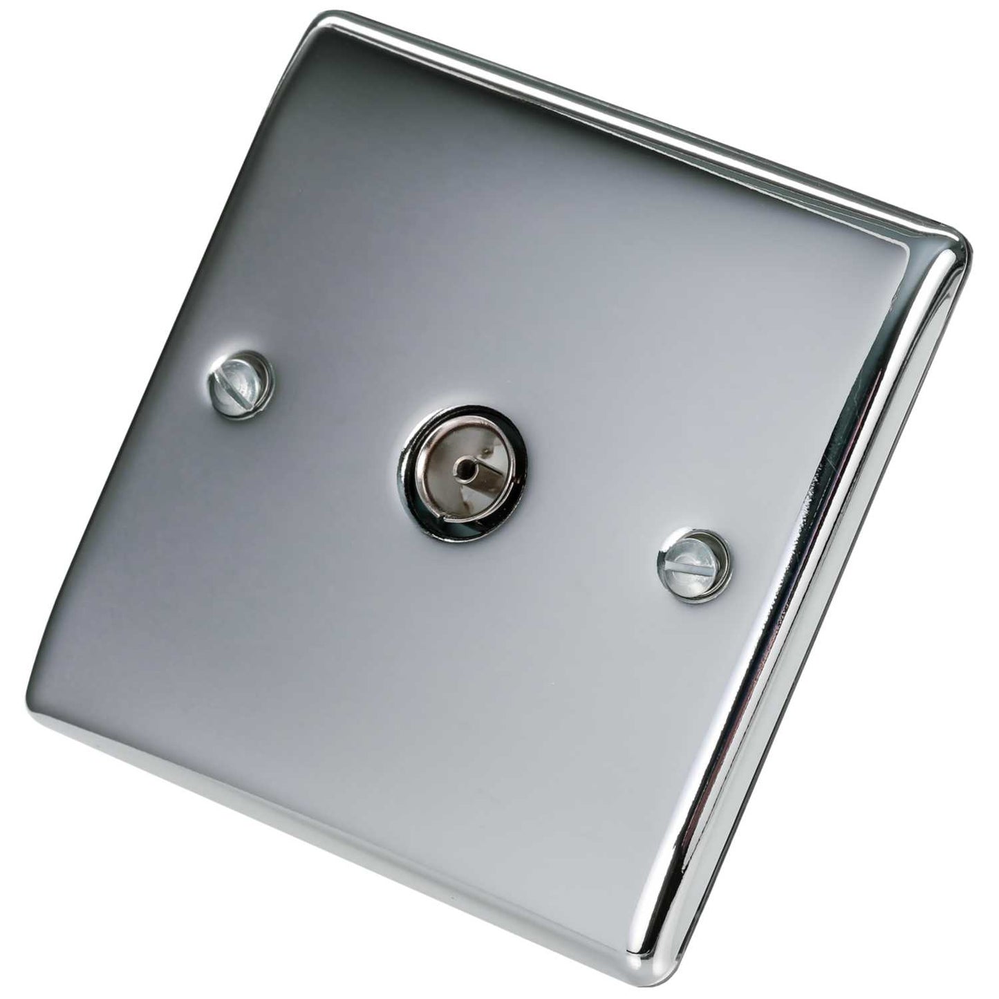 BG 1 Gang Isolated Coaxial Socket Polished Chrome