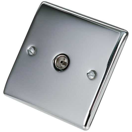 BG 1 Gang Isolated Coaxial Socket Polished Chrome