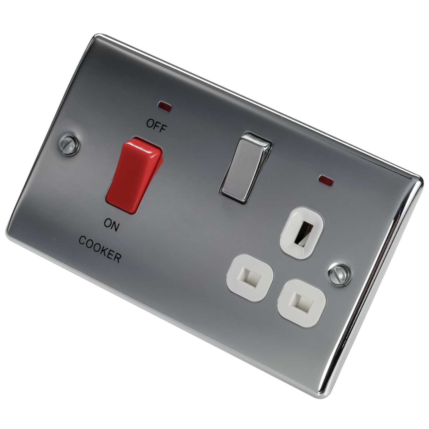 BG 45A DP Cooker Control Unit with Neon White Insert Polished Chrome