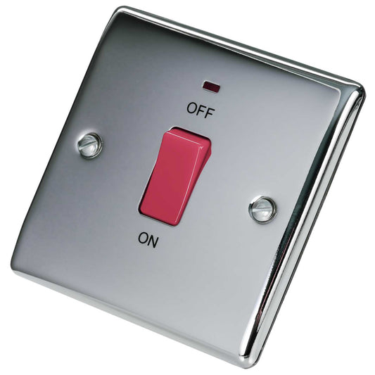 BG 45A DP 1 Gang Switch with Neon Polished Chrome