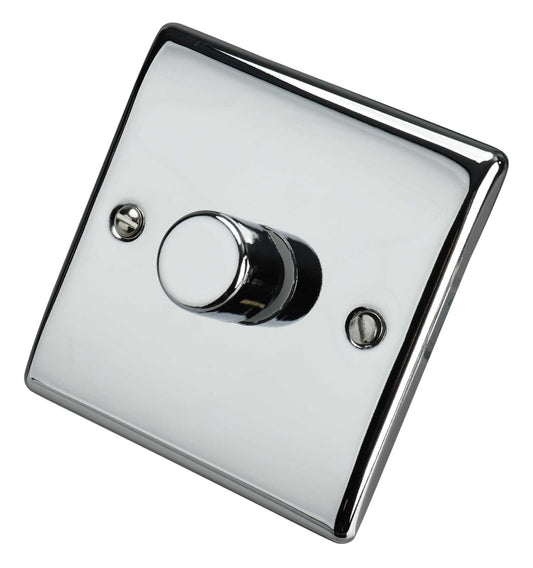 BG 200W 1 Gang 2 Way Intelligent Dimmer Switch Polished Chrome