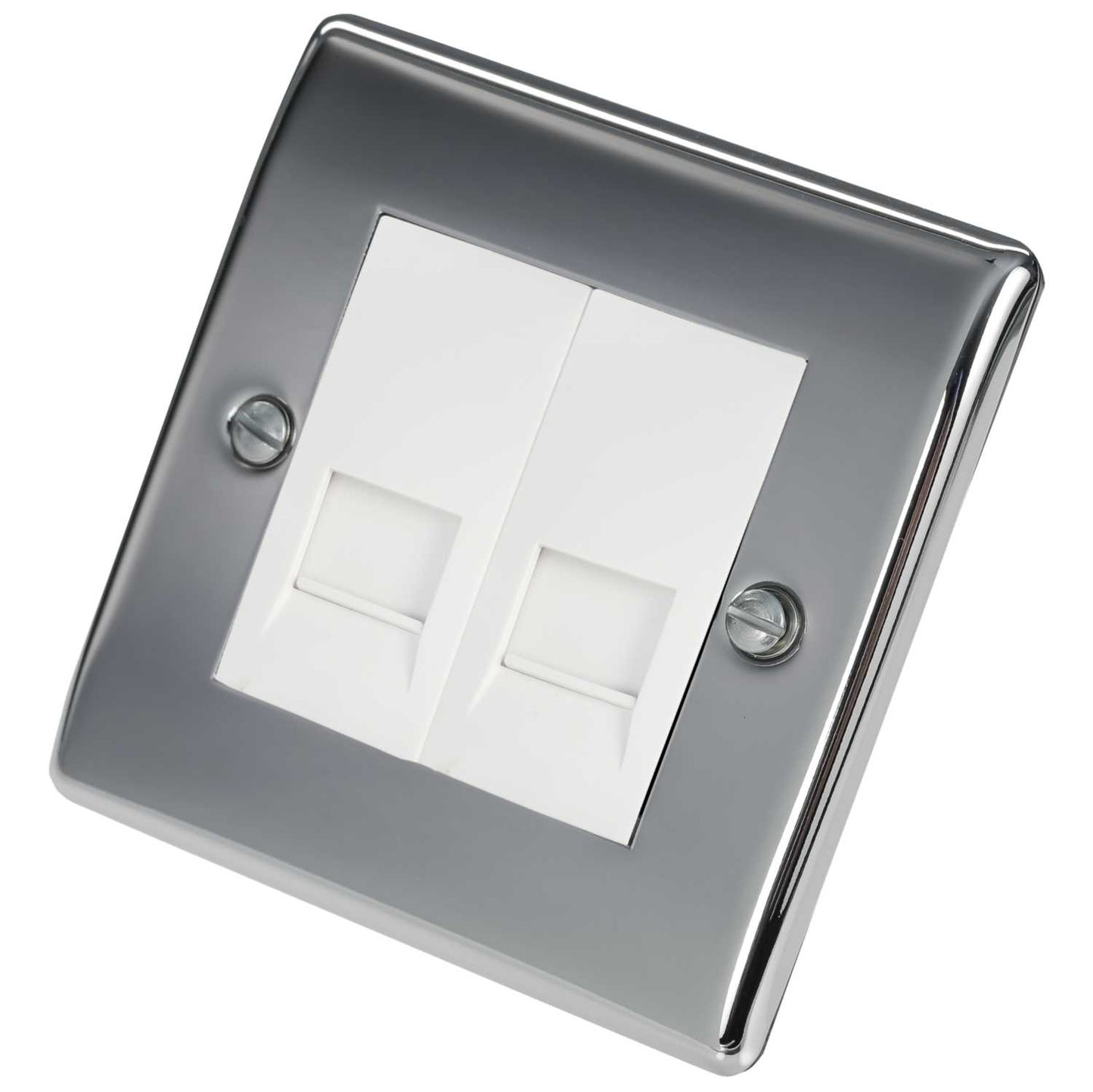 BG 1 Gang Twin Master Telephone Socket Polished Chrome