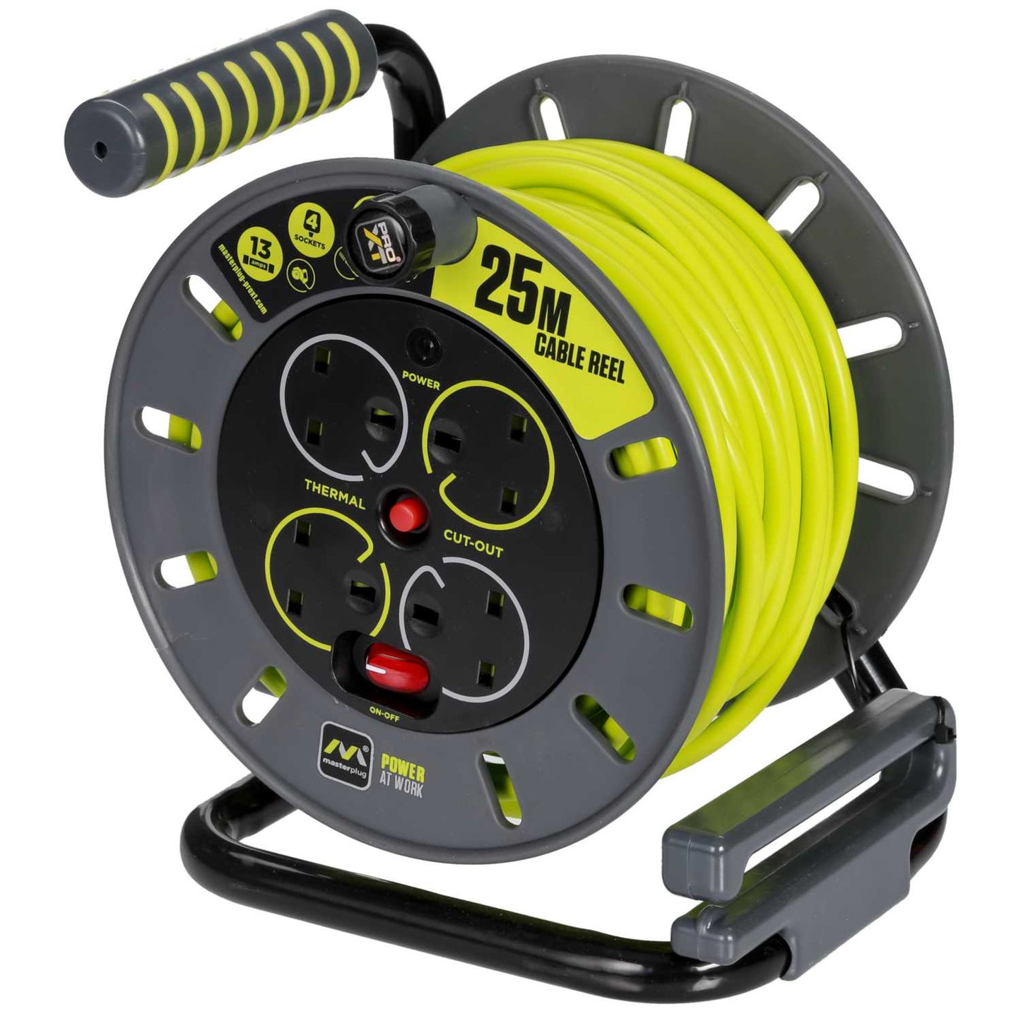 Masterplug 25m 13A 4 Socket Open Cable Reel