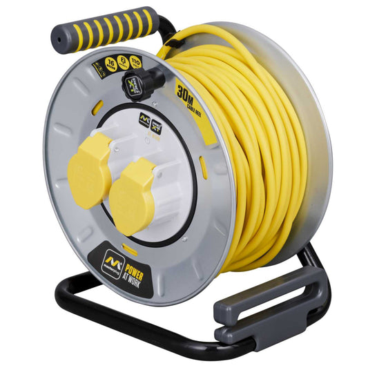 Masterplug 16A 30m 110V Metal Open Cable Reel