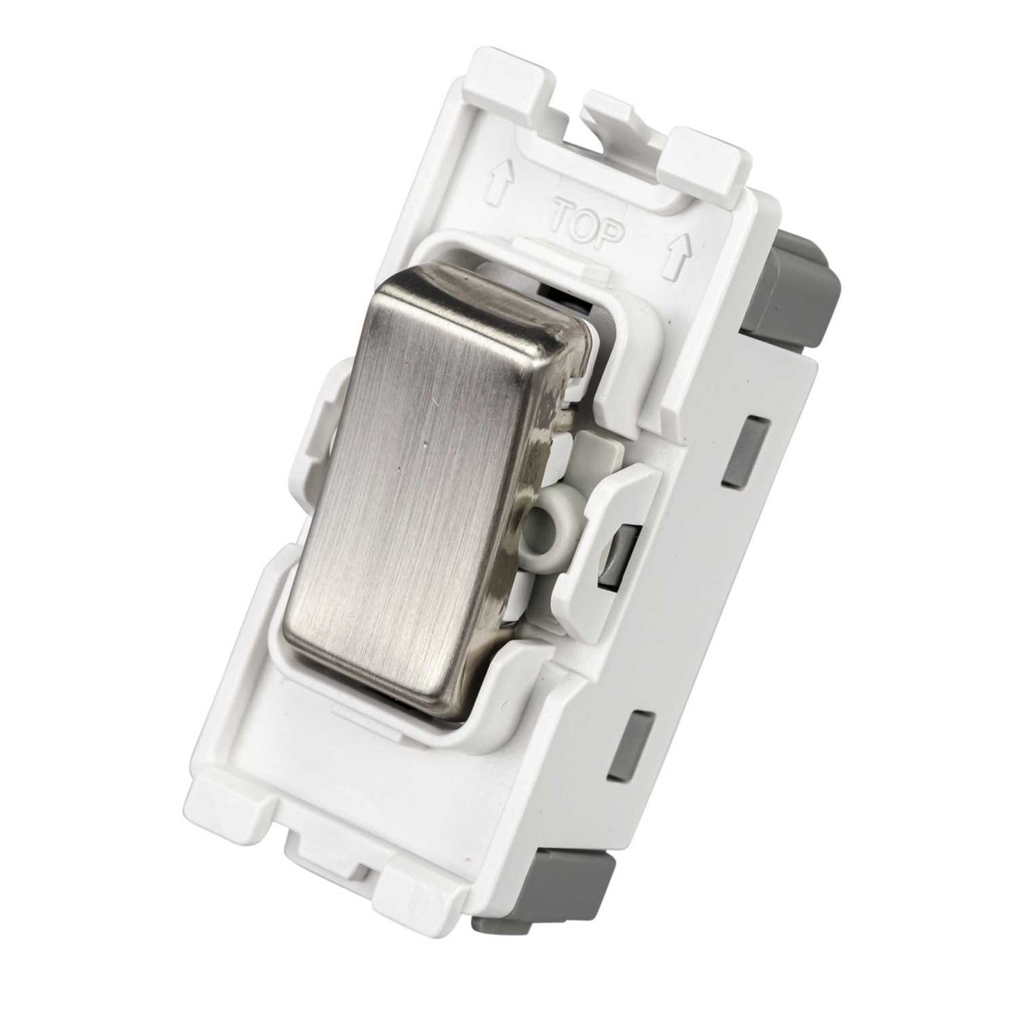 BG 20A Intermediate Grid Switch Brushed Steel