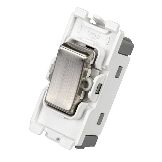 BG 20A Intermediate Grid Switch Brushed Steel