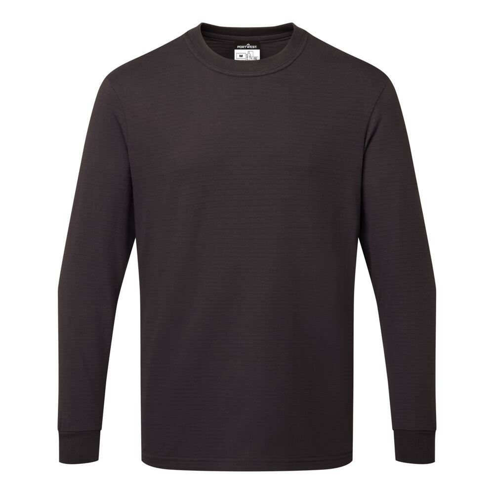Anti-Static ESD Long Sleeve T-Shirt, 4XL, R, Navy