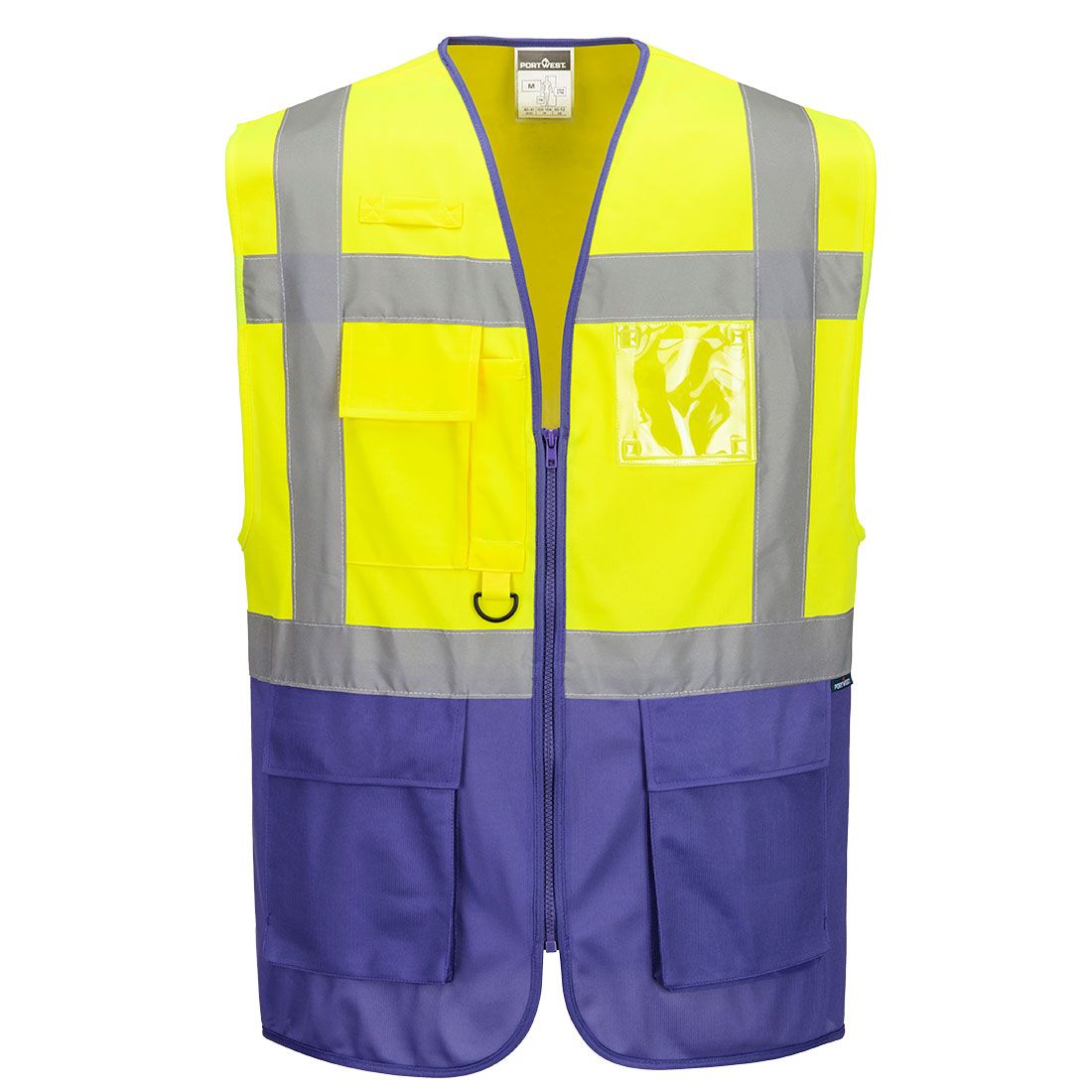Warsaw Hi-Vis Contrast Executive Vest , 4XL, R, Yellow/Purple
