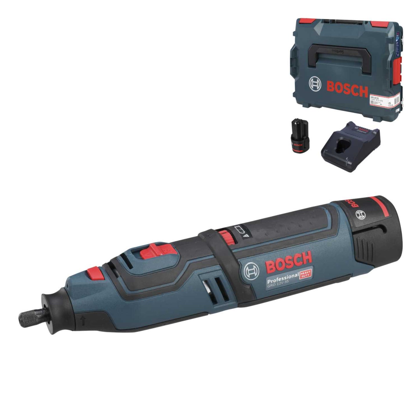 Bosch GRO 12V-35 12V Rotary Tool with 2 x 2.0Ah Batteries