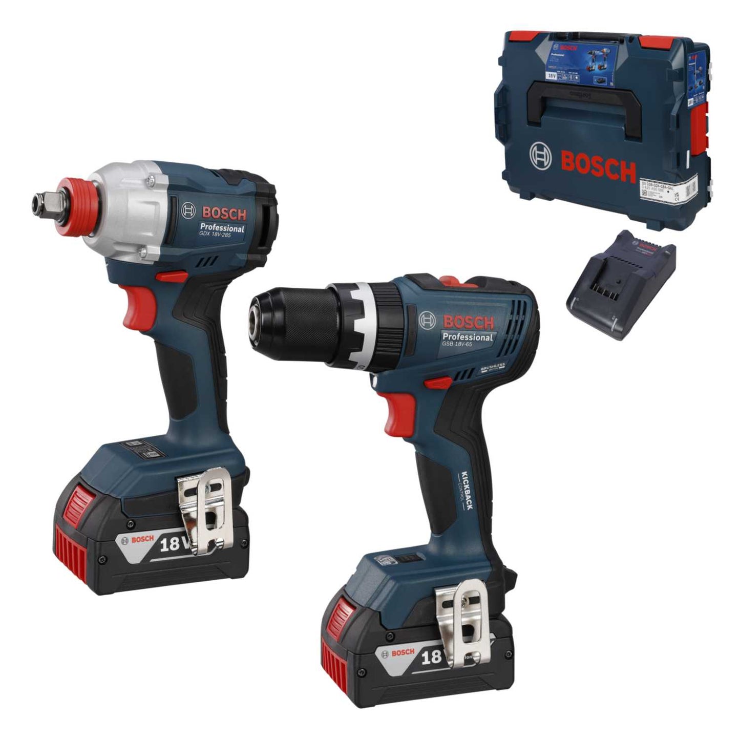 Bosch 2 Piece 18V Impact Driver / Wrench Kit with 2 x 4.0Ah Batteries