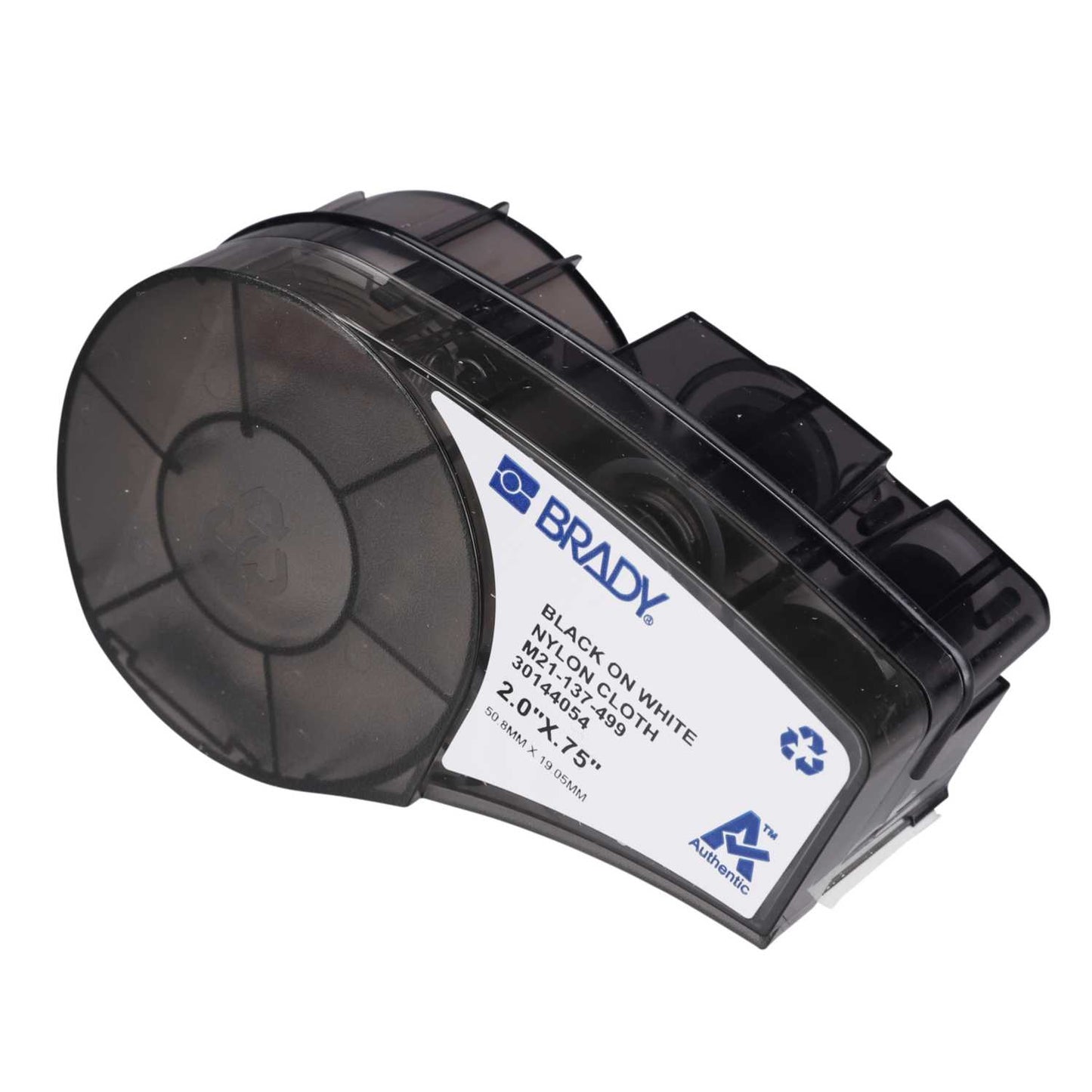 Brady 50.8mm x 19.05mm Nylon Cloth Black on White Label Cartridge