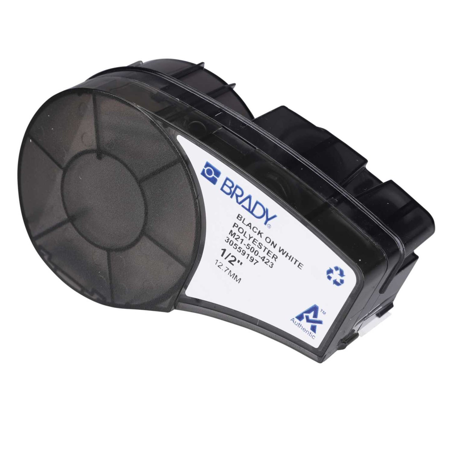 Brady 12.7mm x 6.4m Polyester Black on White Label Printer Tape