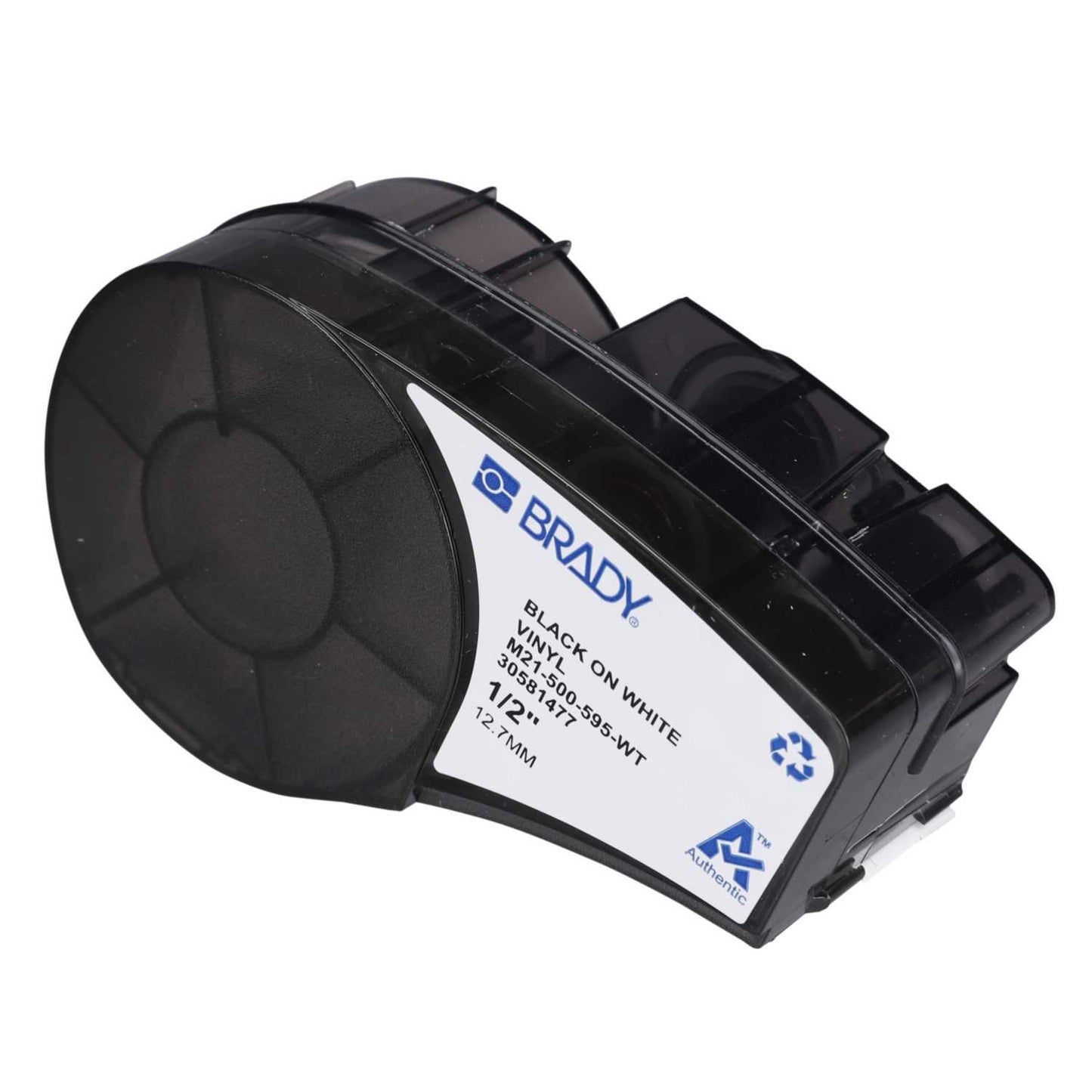 Brady 12.7mm x 6.4m Vinyl Black on White Label Printer Tape