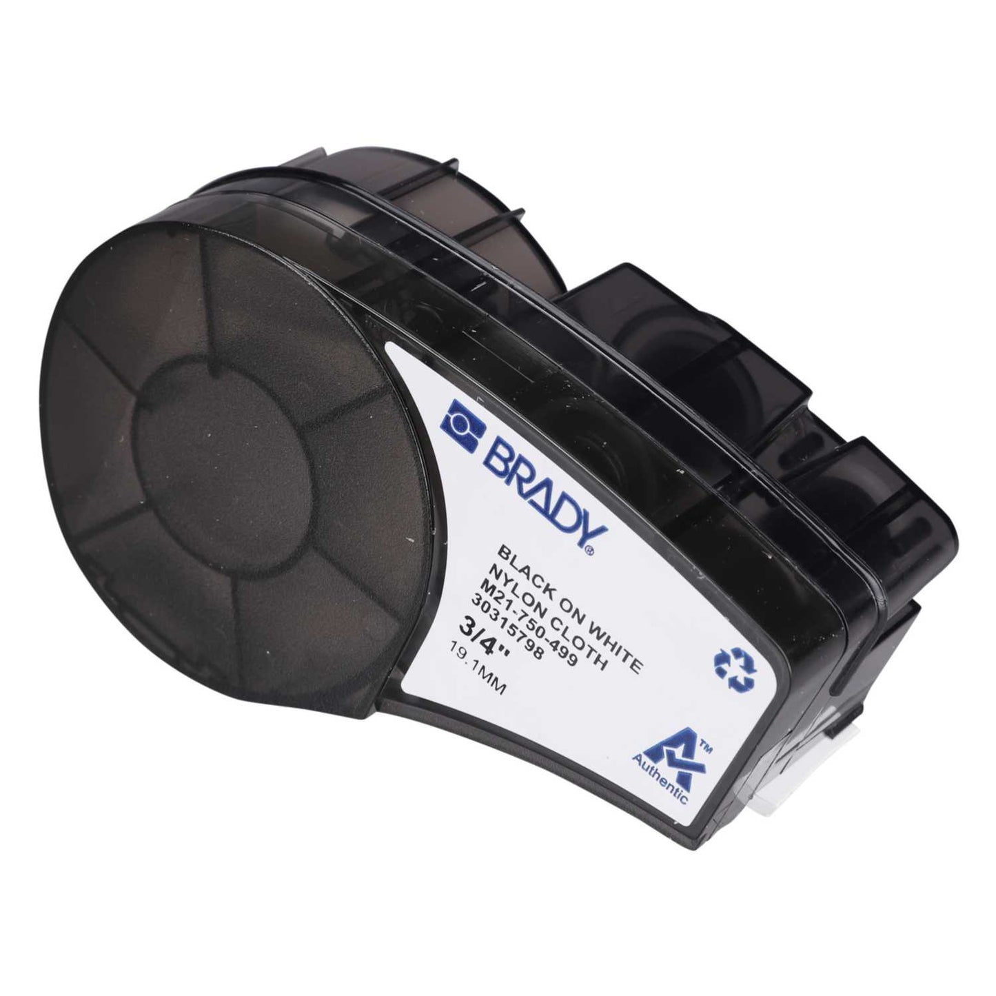 Brady 19.05mm x 4.88m Nylon Cloth Black on White Label Printer Tape