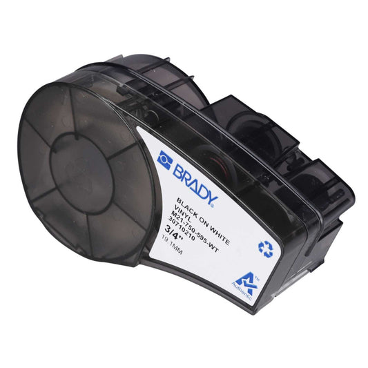 Brady 19.1mm x 6.4m Vinyl Black on White Label Printer Tape