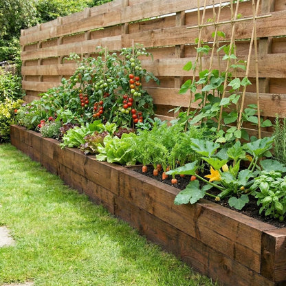100mm x 200mm Brown Treated Garden Railway Sleeper 2.4m