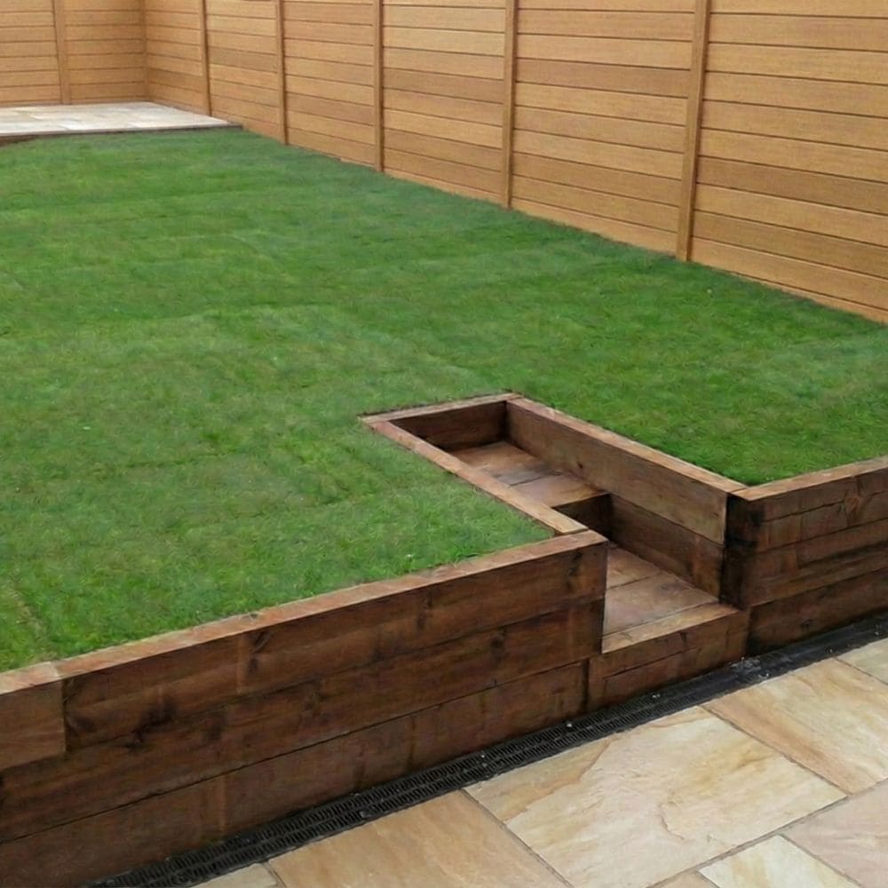 100mm x 200mm Brown Treated Garden Railway Sleeper 2.4m