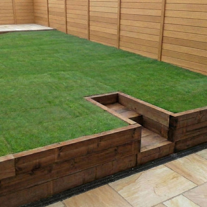 100mm x 200mm Brown Treated Garden Railway Sleeper 2.4m
