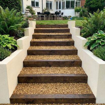 125mm x 250mm Brown Treated Garden Railway Sleeper 2.4m