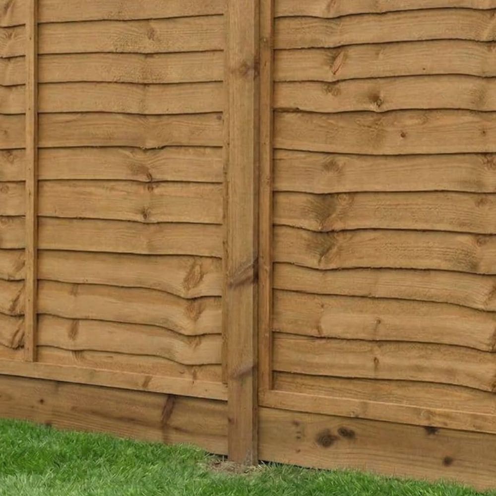 6ft Brown Treated Square Top Wooden Fence Post 1800mm x 75mm x 75mm (3" x 3")