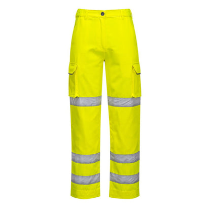 Hi-Vis Women's Three Band Work Trousers, L, R, Yellow