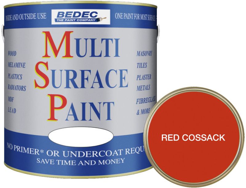 BEDEC SOFT SATIN MULTI SURFACE PAINT 2.5l RED COSSACK BEDE2KB1188/70