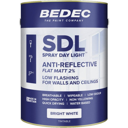 BEDEC SPRAY DAYLIGHT MATT EMULSION 5l BRILLIANT WHITE BEDE2VX0002/46