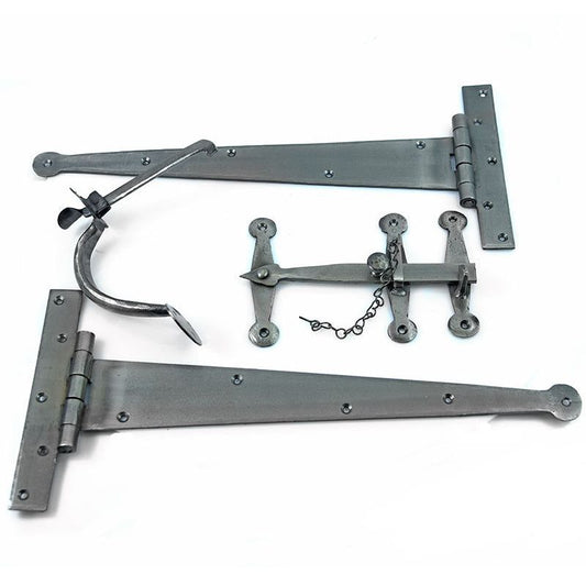 MARCHES PEWTER RUSTIC THUMBLATCH & HINGE SET 91743