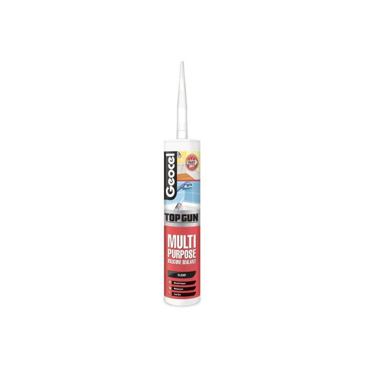 GEOCEL TOP GUN 290ml ALL PURPOSE SILICONE SEALANT CLEAR 6001096/C23