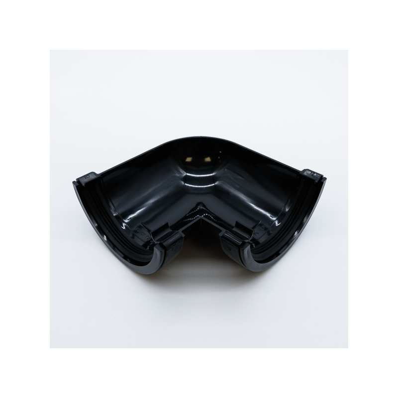 POLYPIPE RAINWATER HALF ROUND GUTTER 112mm x 90deg ANGLE RR103B BLACK