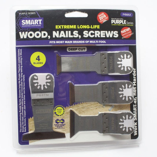 ROYD SMART P4MAX PURPLE SERIES TITANIUM ALLOY BI-METAL BLADE SET (4 PIECE)