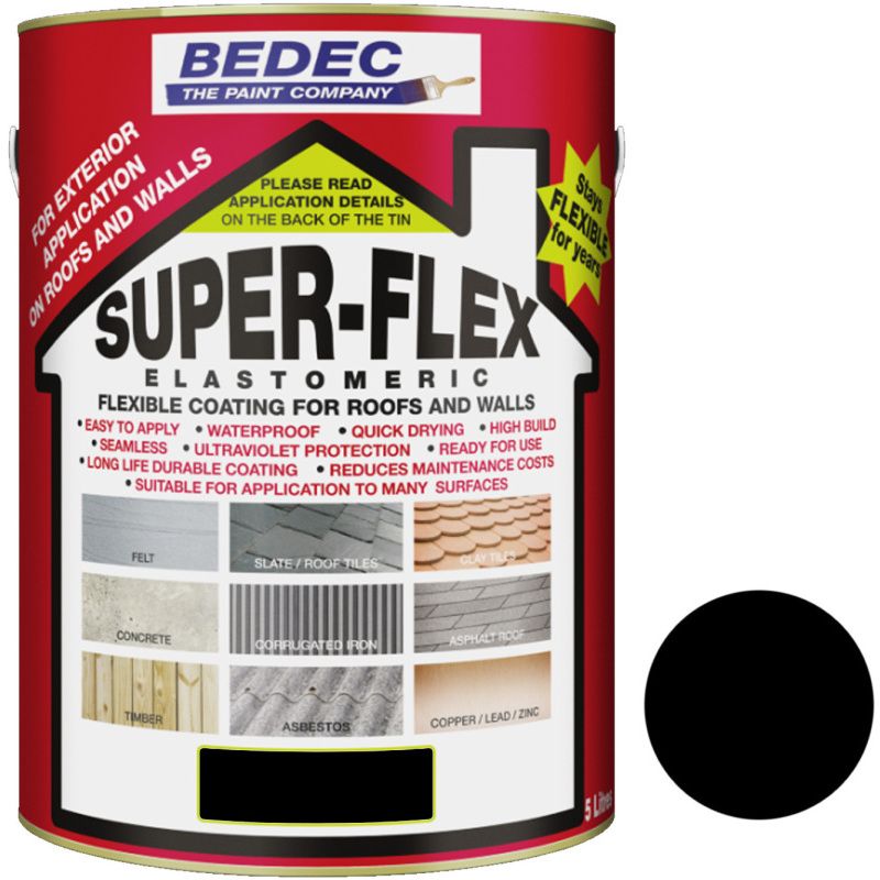 BEDEC SUPERFLEX ROOF COATING 5l BLACK BEDE2DA0003/40
