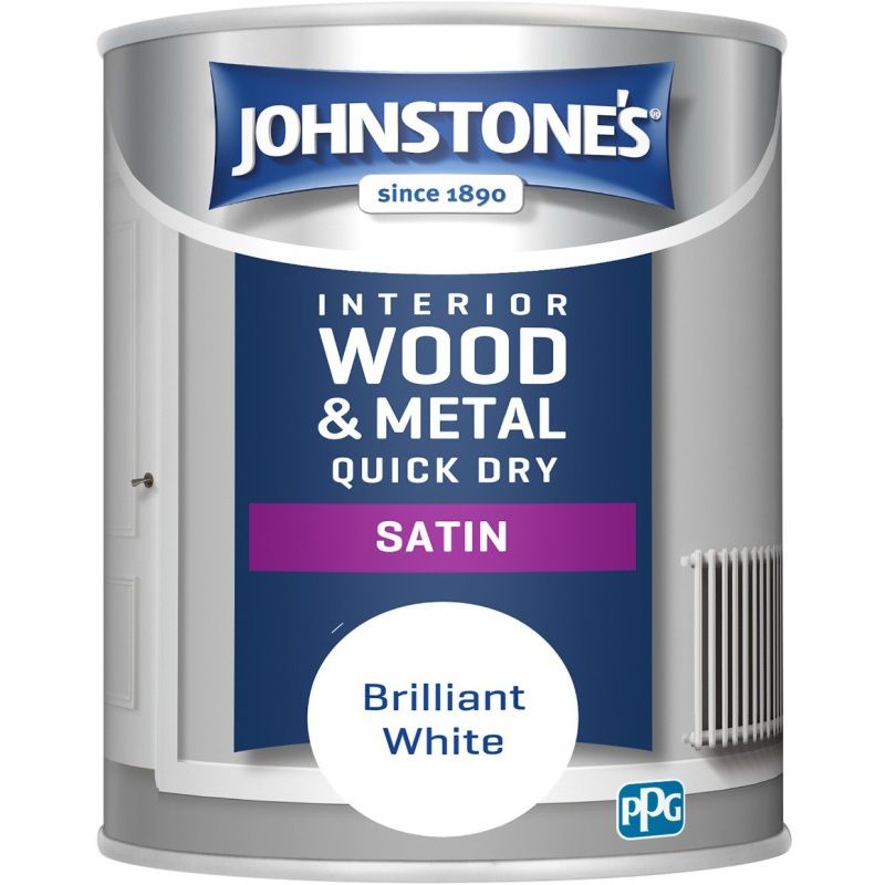 JOHNSTONES ONE COAT SATIN BRILLIANT WHITE 750ml 303912