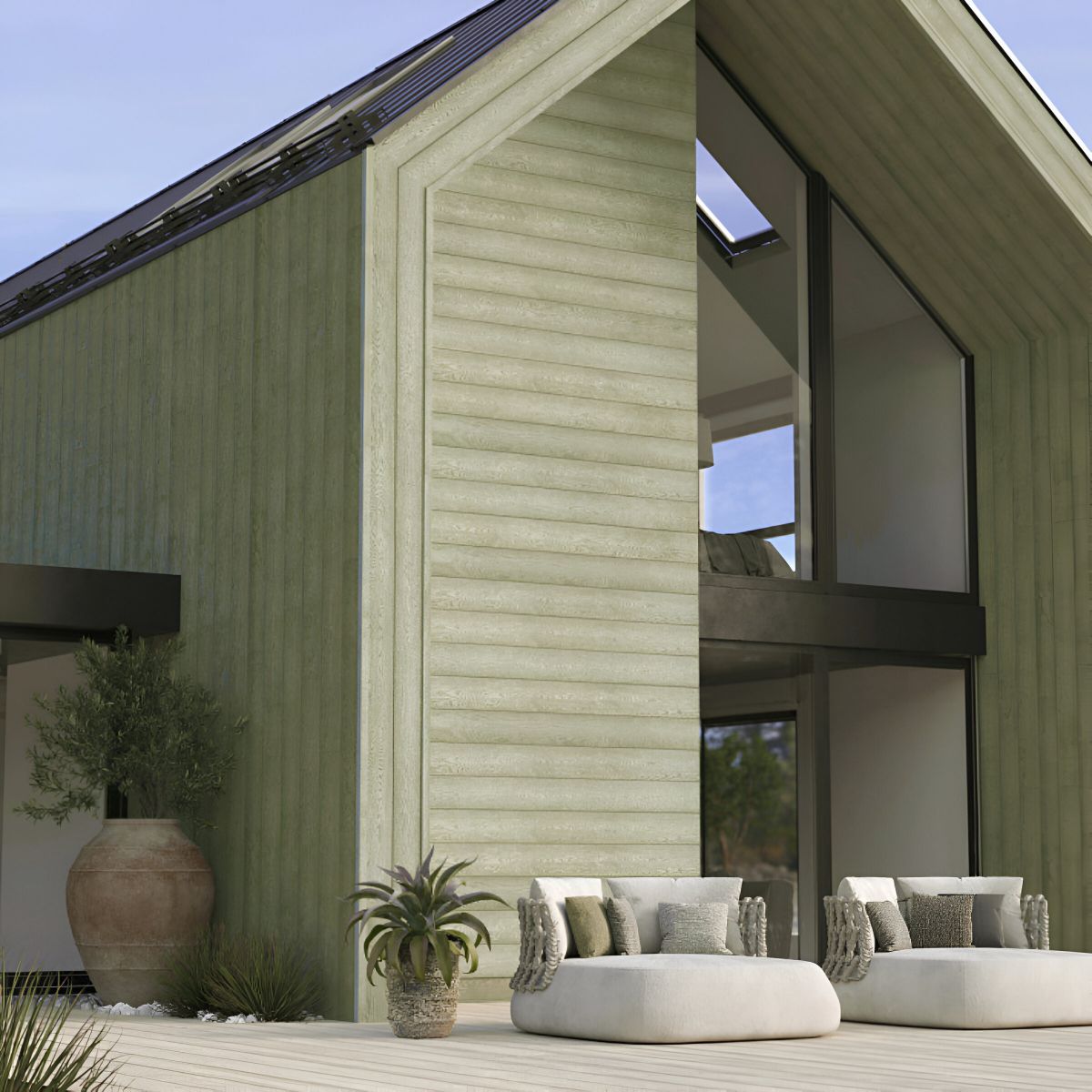 Millboard Envello Cladding Shadow Line + (Fr) Board 200 x 18 x 3600mm Sage Green