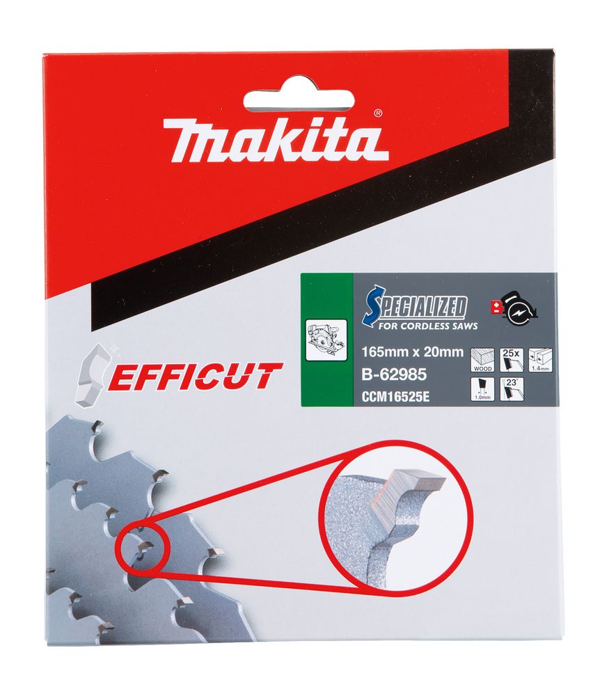 MAKITA B-62985 EFFICUT TCT SAW BLADE FOR WOOD 165X20X25T