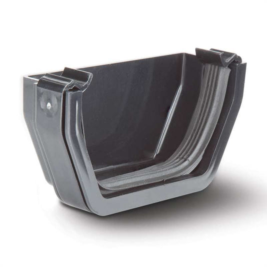 POLYPIPE RAINWATER 112mm SQUARE STOPEND EXTERNAL RS207B BLACK