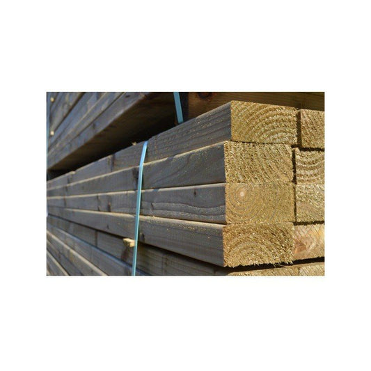 BSW 75 x 100mm x 4.8m SAWN GREEN TREATED HOMEGROWN TIMBER C16 EASED EDGE <70x95> FSC