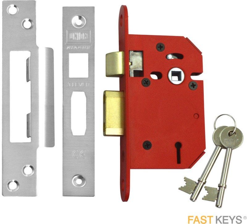 UNION STRONGBOLT 75mm BS 5 LEVER SASHLOCK SS/SC BOXED J2200S-SC-3.0