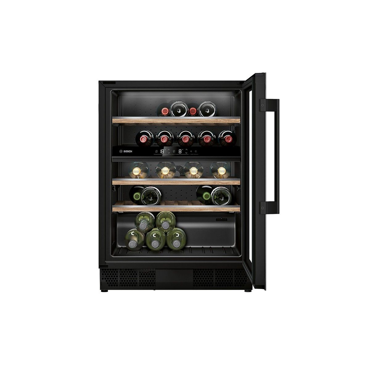 BOSCH KUW21AHG0G SERIES 6 BUILT UNDER WINE CABINET 600mm GLASS DOOR C/W BLACK HANDLE
