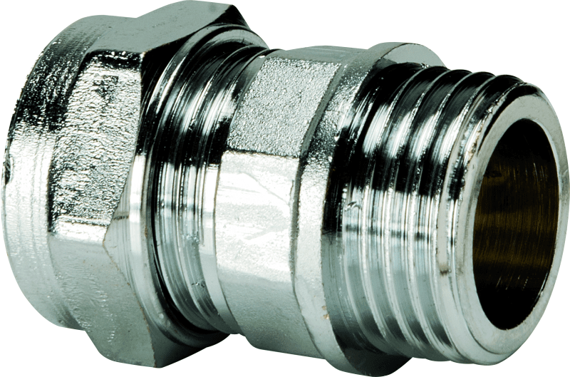 FLOWFLEX CHROME COMPRESSION MALE IRON ELBOW 15mm x 1/2" P802CP.08