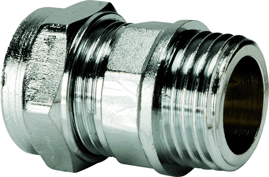 FLOWFLEX CHROME COMPRESSION MALE IRON ELBOW 15mm x 1/2" P802CP.08