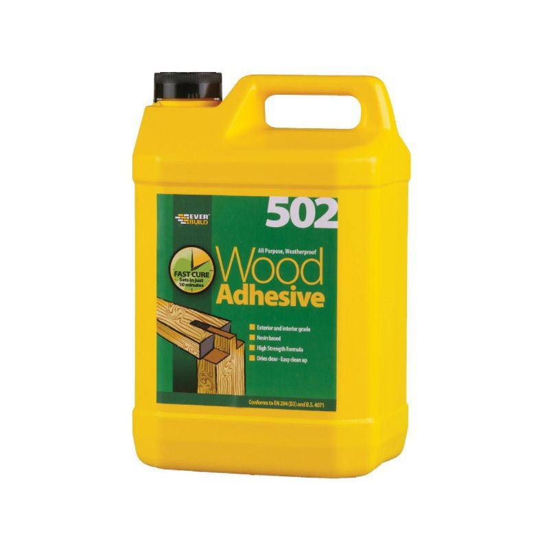 Everbuild 502 Weatherproof Wood Adhesive 5L WOOD5